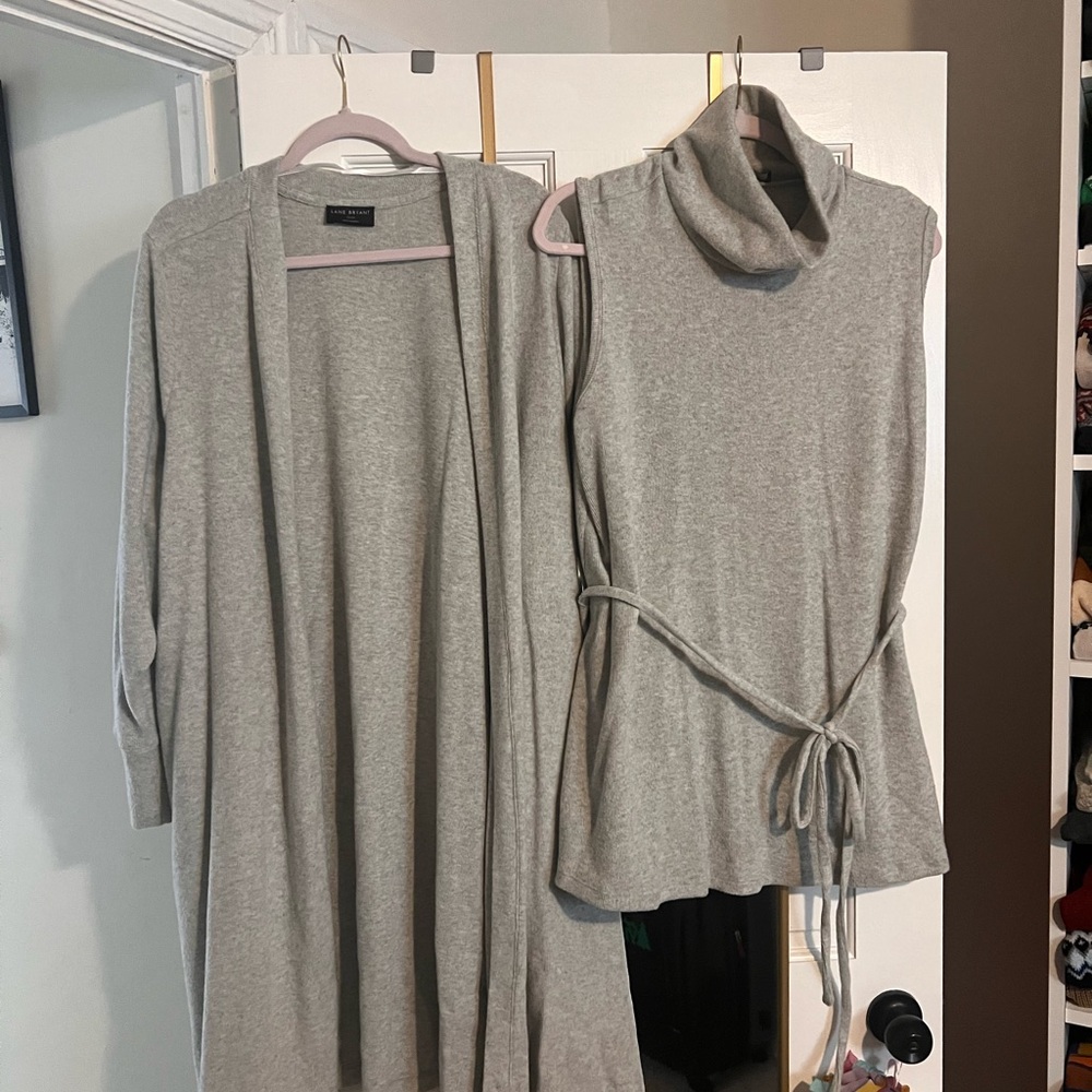 Lane Bryant Gray Knit Set